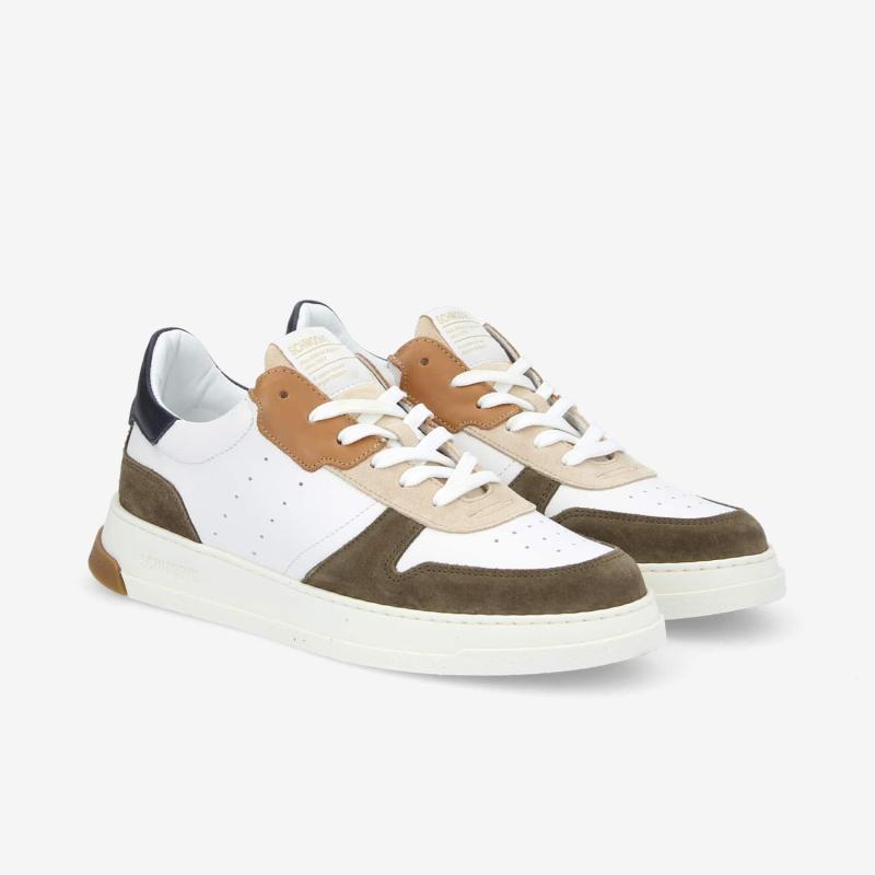 ORDER SNEAKER M - NAPPA/SDE/COUNT - WHITE/ARMY/NAVY